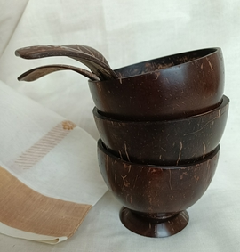 CocoSlick coconut Shell Soup Bowl with Spoon